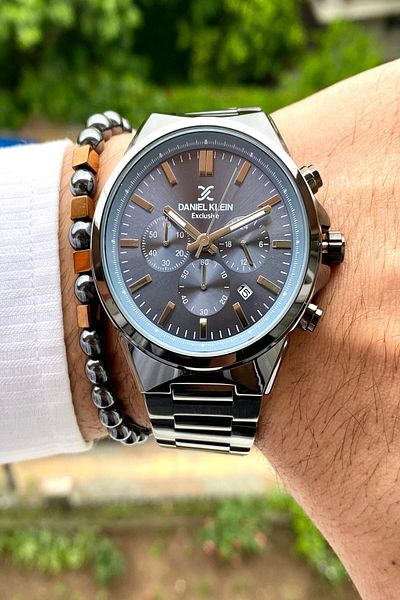 Daniel Klein Men's Wristwatch - New Season Stainless Steel Cord, 3ATM Waterproof+Bracelet