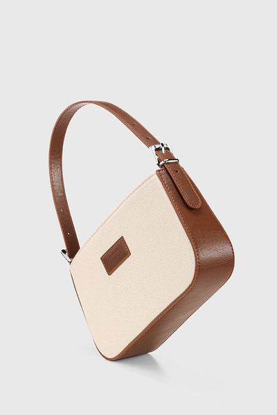 Housebags Cream Soft Baguette Bag - with Buckle