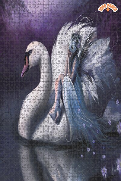 Teona Ahşap Kuğu Perisi Dekoratif Çift Katlı Çerçeveli Asılabilir Ahşap Puzzl...