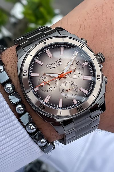 Ferrucci New Season Fume Men's Wristwatch - Steel Cord, Bracelet Gift, Father's Day Gift