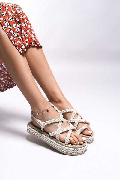 Riccon Edlivren Weiße Damensandalen -0012101 Modell