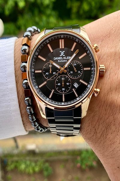 Daniel Klein Men's Wristwatch - New Season Stainless Steel Cord, 3ATM Waterproof+Bracelet