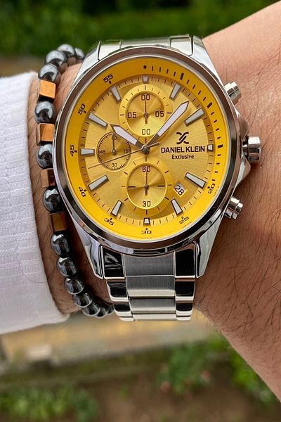 Daniel Klein Men's Wristwatch - New Season Stainless Steel Cord, 3ATM Waterproof + Bracelet Gift