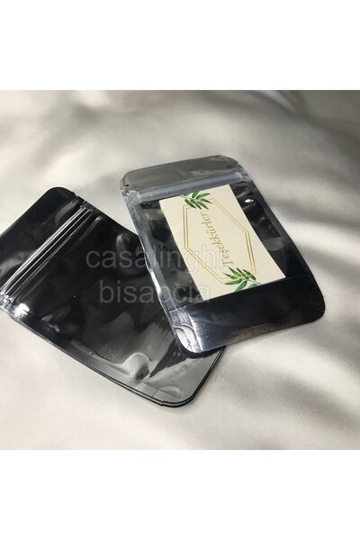 bisaccia Gümüş Renk Doypack Ön Şeffaf - 8,5x14,5 Cm (10 Adet)