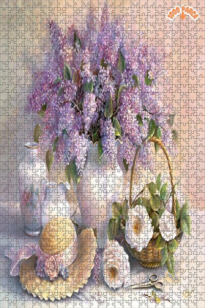 Teona Ahşap Çiçek Günü, Trisha Hardwick Dekoratif Çift Katlı Çerçeveli Asılabilir Ahşap Puzzle 1000 PARÇA 50X70