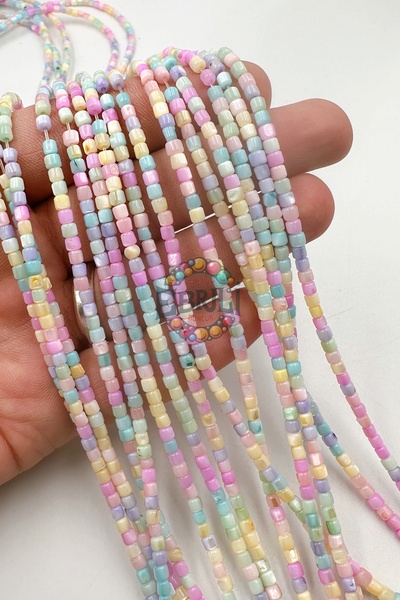 Ebruli Boncuk 1 Σειρά από φυσικές πολύχρωμες χάντρες από μαργαριτάρι για διακ...