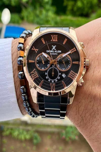 Daniel Klein Men's Wristwatch - New Season Stainless Steel Cord, 3ATM Waterproof + Bracelet Gift