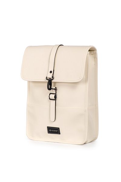 ICONE BAG Μπεζ Icone Matte Faux Leather - Σακίδιο πλάτης με κλείσιμο με γάντζο