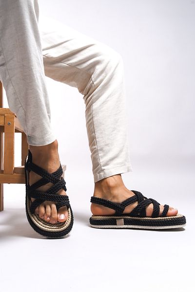 Riccon Heilrith Herren-Sandalen, Schwarz, Modell 0012102