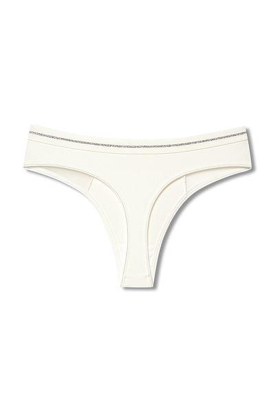 HNX Interlock Fabric Lace and Tulle Detailed Women's Thong