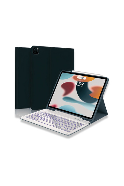 Fuchsia Air 11 inç M2 Çipli 2024 6. Nesil Uyumlu Klavyeli Stand Özellikli Renkli Tablet Kılıfı