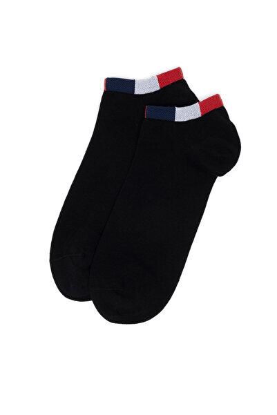 U.S. Polo Assn. US POLO ASSN.Set of 2 Men's Black Woven Booties Socks