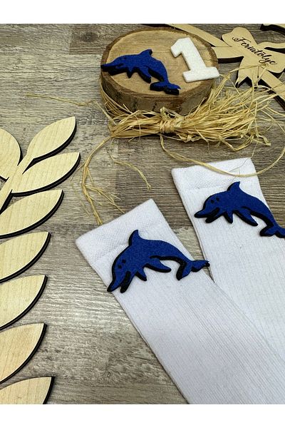 Feriatolye Dolphin Figured Below Knee Sailor Concept Baby Socks