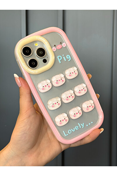 OSG iPhone 15 Pro Uyumlu 3 Boyutlu Karakter Desenli Darbe Emici Özellikli Lüx...