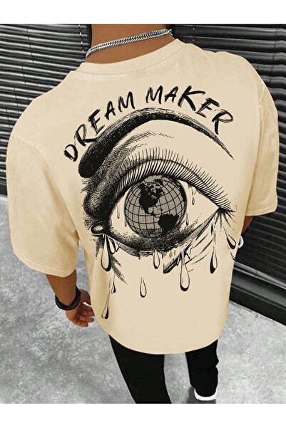 Hunors Sportswear & Company Μπεζ υπερμεγέθη μπλουζάκι - Ανδρικό, στάμπα ματιώ...