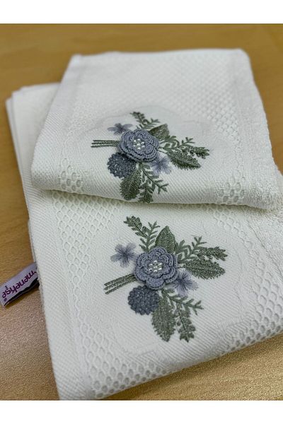 TUTUYA TEXTIL Βαμβακερή πετσέτα με 3D κεντημένο κορίτσι