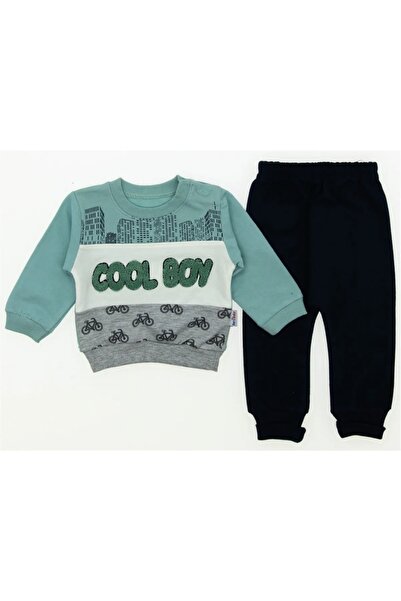MİNİCEY BABY Babyhi̇ My Baby Cool Boy Embroidered 2-Piece Men's Suit 100% Cotton