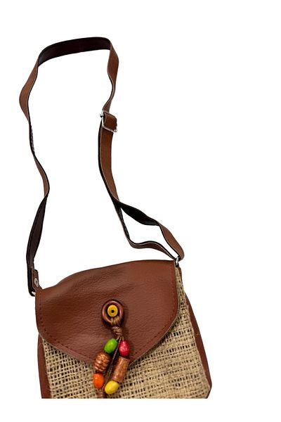 Esterella 11x10 Mini Girl's Handbag - Straw Leather Detailed