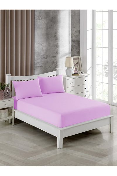 FAVORİST Pink King Size Elastic Sheet Set - 180x200, 2 Pillowcases
