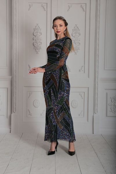 GATSBYLADY LONDON ESTA - Rhinestone and Sequin Detailed Hand Embroidered Dress