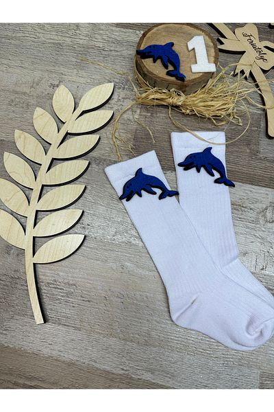 Feriatolye Dolphin Figured Below Knee Sailor Concept Baby Socks