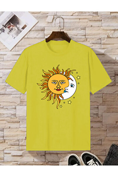 arıkoğlu kumaşçılık Crna prevelika Sun Moon štampana ženska češljana majica