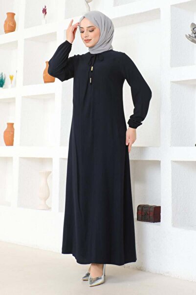 SGS ΣΚΟΥΡΟ ΜΠΛΕ Φόρεμα βισκόζης - A Pile