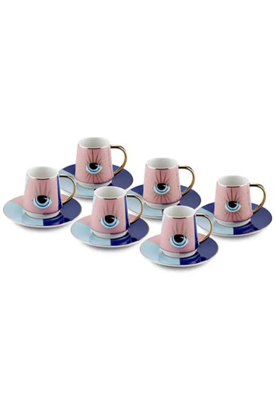 The Mia Eye Turkish Coffee Cup Set for 6 People