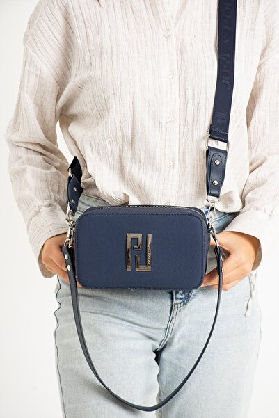 Just Polo Kadın Lacivert Çapraz Askılı 2 Bölmeli Kutu Mini Omuz Ve El Çantası...