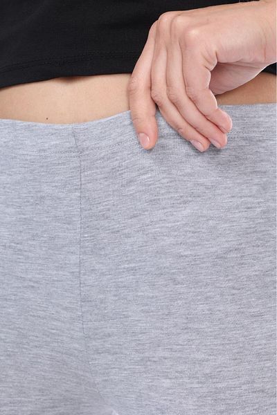 Tight Lady Jambiere Capri cu talie înaltă din bumbac pieptănat, lycra, gri Melange, de calitate superioară