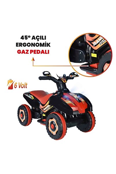 Genel Markalar Led Işıklı Müzikli Akülü  Araba Atv Motor 2-4 Yaş - 6V