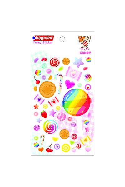 Bigpoint Sticker Silvery Candies / Candy Embossed