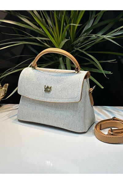 Levidor LEVDR.930064.GREY - Faux Leather Special Color Combination Hand and Arm Bag, Shoulder Design