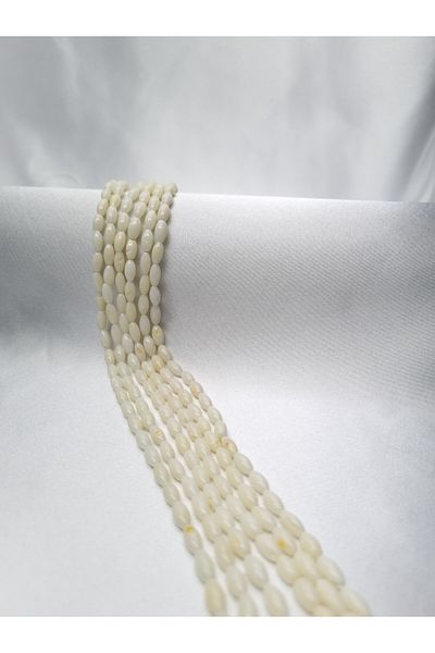 Yüksel Boncuk Natural Stone White Barley Coral String