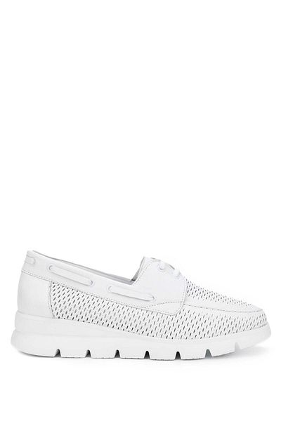 Tamer Tanca White Casual Women's Leather Straw Shoes