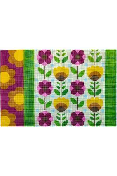 Anchor 45x30 cm Floral Patterned Printed Tapestry - Embroidered Threads Included ALR50