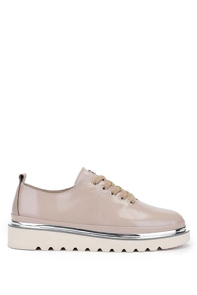 Tamer Tanca Mink Patent Leather Women's Casual Shoes - Leather and Straw