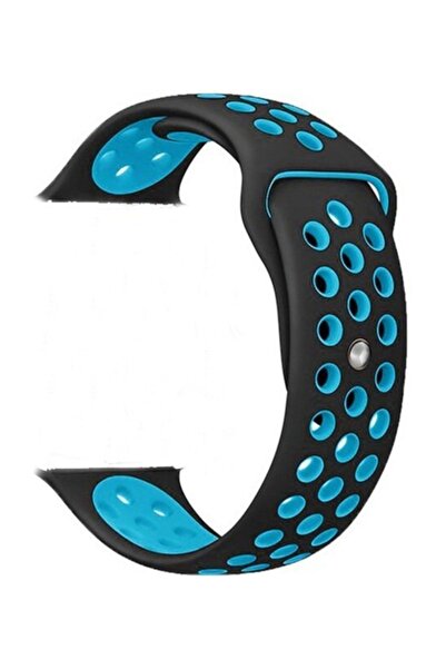 Schulzz Apple Watch 42-44 Mm 2-3-4-5 Spor Delikli Silikon Kordon Gece Mavisi