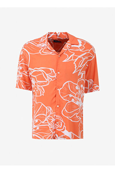 Jack & Jones Relaxed Turuncu Erkek Gömlek JORJEFF GALLERY AOP RESORT SHIRT SS