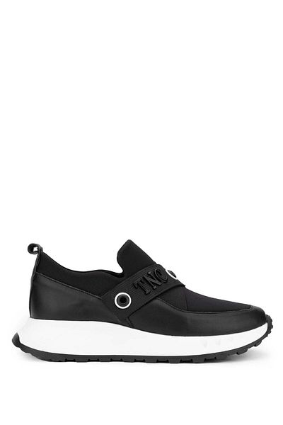 Tamer Tanca Black Leather Straw Women's Sneakers - Sports Shoes