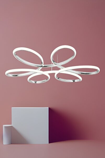 Papatya Krom Modern Sarkıt Led Avize Salon Mutfak Oda Hol Ledli Avize BHR099