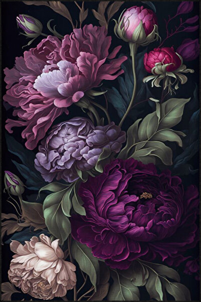 Rugs Modern Halı Mor Çiçekli Floral Desenli Dekoratif Yıkanabilir Halı miravi...