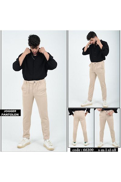 WST SPORT WEAR Ανδρικό Jogger Cut - Παντελόνι Silimfit με ελαστική λύκρα, ελαστική μέση και καμάρα