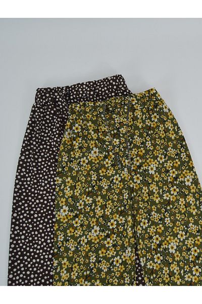 Kidiba Helen Patterned Girl's Shalwar - With Waist Belt, 4-15 Years, Set of 2