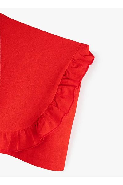 Koton Normale Taille, reguläre Passform, rote Damen-Shorts 4SKG40042AW