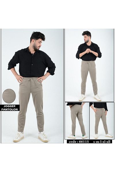 WST SPORT WEAR Ευέλικτο ανδρικό παντελόνι με κορδόνια Lycra Silimfit - Ελαστική μέση
