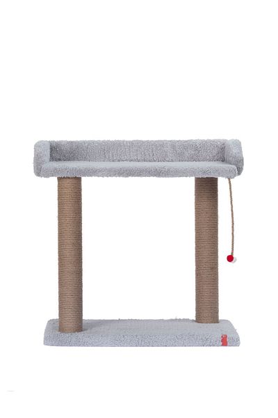 PUGALO Gray Dimensional Platform Cat Scratching Post with Seat