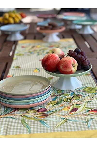 MeGgDecor Rengarenk Soft Nil Yeşili Ayaklı meyvelik sunum kasesi kek standı  ...