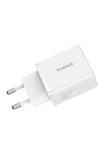 Baseus Cube Serisi Type-C + Usb Girişli 20W Hızlı Şarj Cihazı Siyah iPhone ve Samsung Uyumlu