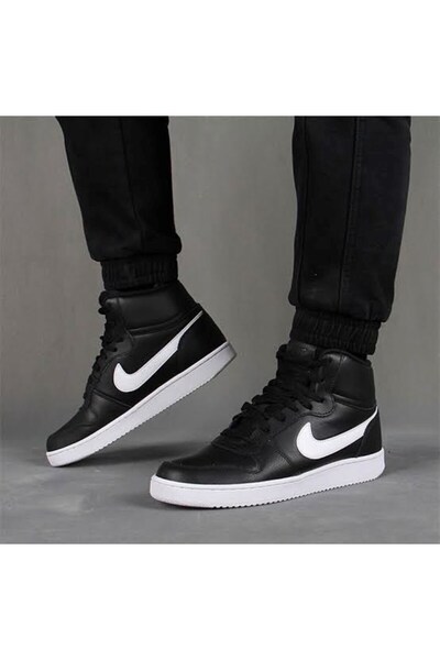 Nike Erkek Ebernon Mid Sneaker Aq1773-002,Siyah